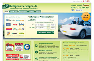 Screenshot von Billiger-Mietwagen.de